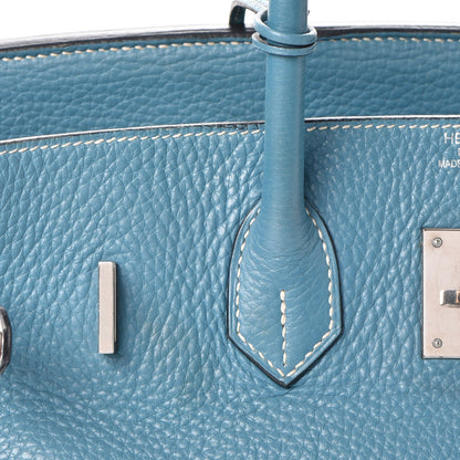 Hermes Taurillon Clemence Birkin 35 Blue Jean 25 of 40