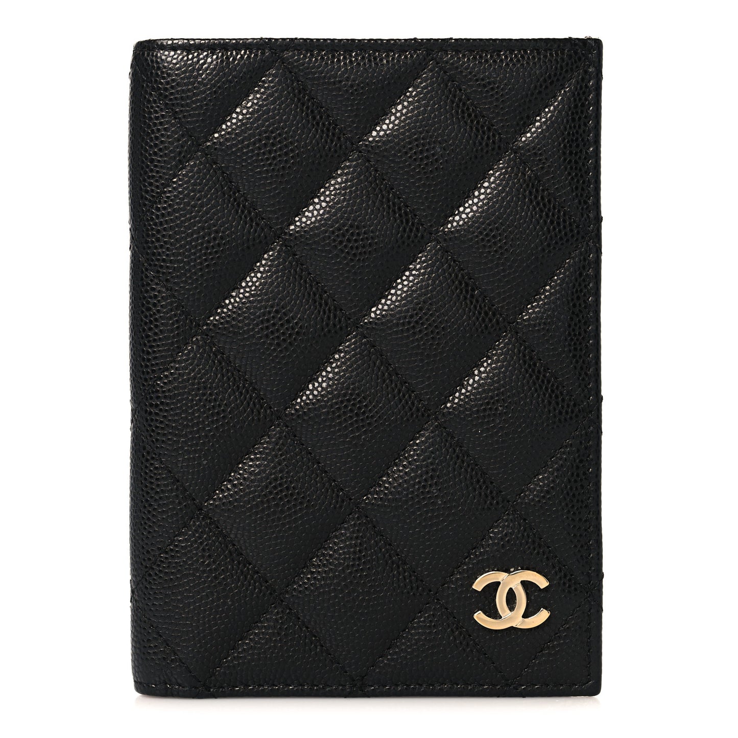 Caviar Quilted Passport Holder Black