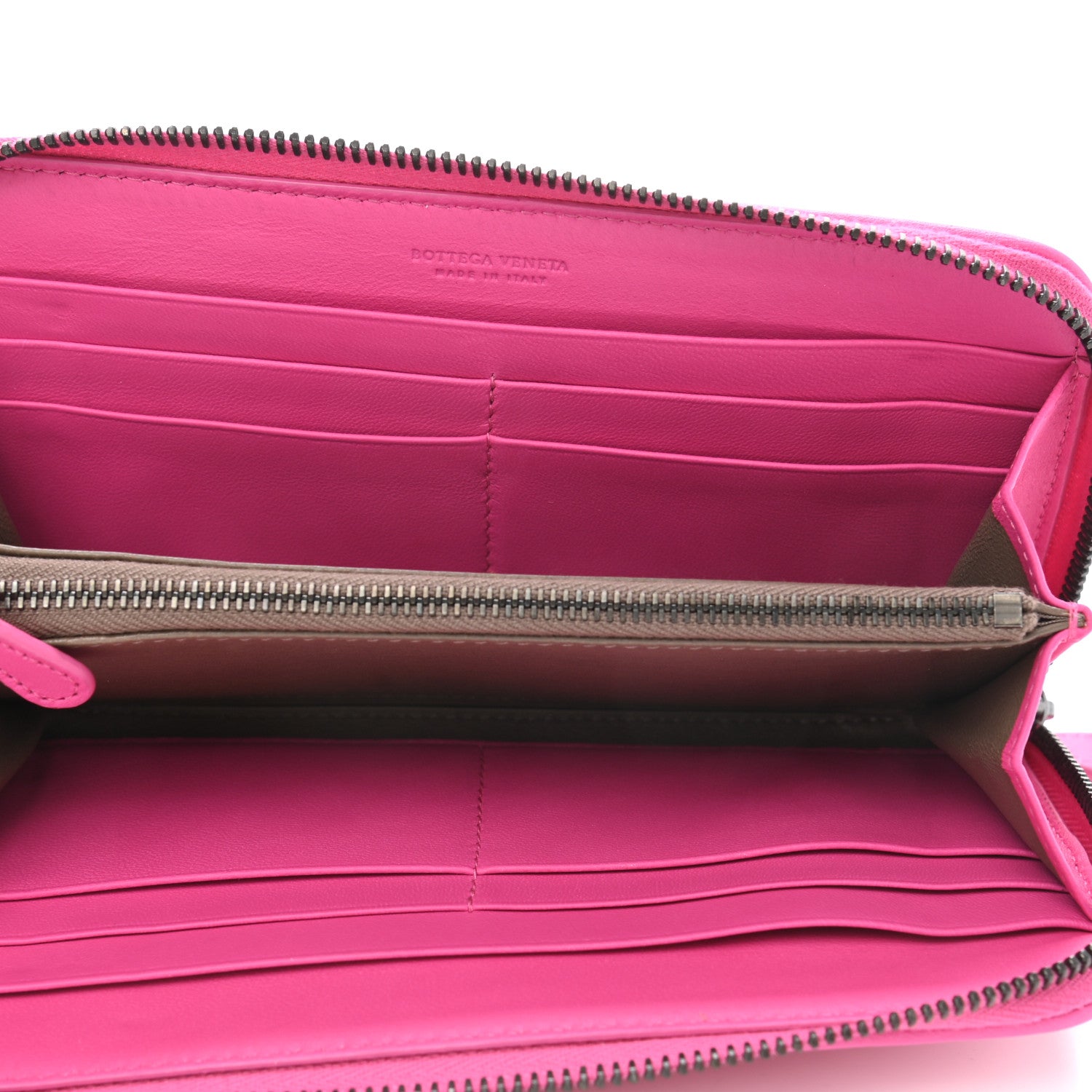 Bottega Veneta Nappa Intrecciato Zip Around Wallet Violet Fuxia 5 of 7