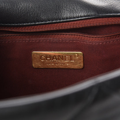 Chanel Goatskin Quilted Large 19 Flap Black 5 of 9