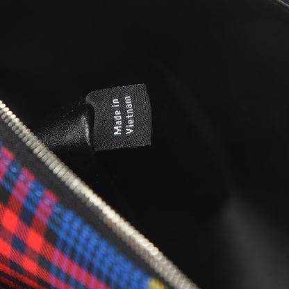 Mulberry Tartan Check Large Pouch With Chain Porcelain Blue 8 of 11