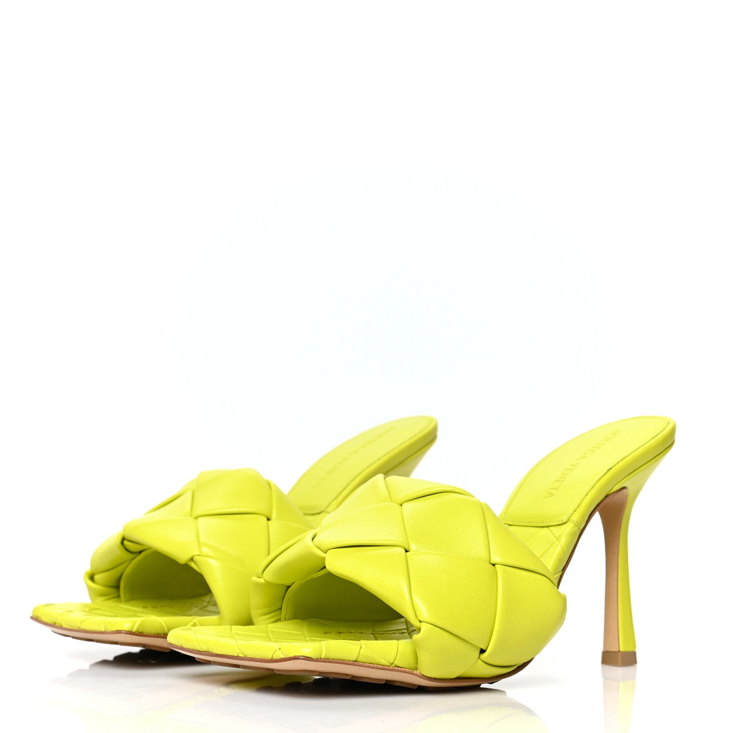 Bottega Veneta Nappa Maxi Intrecciato Lido 90mm Mule Sandals 37 Kiwi 3 of 7