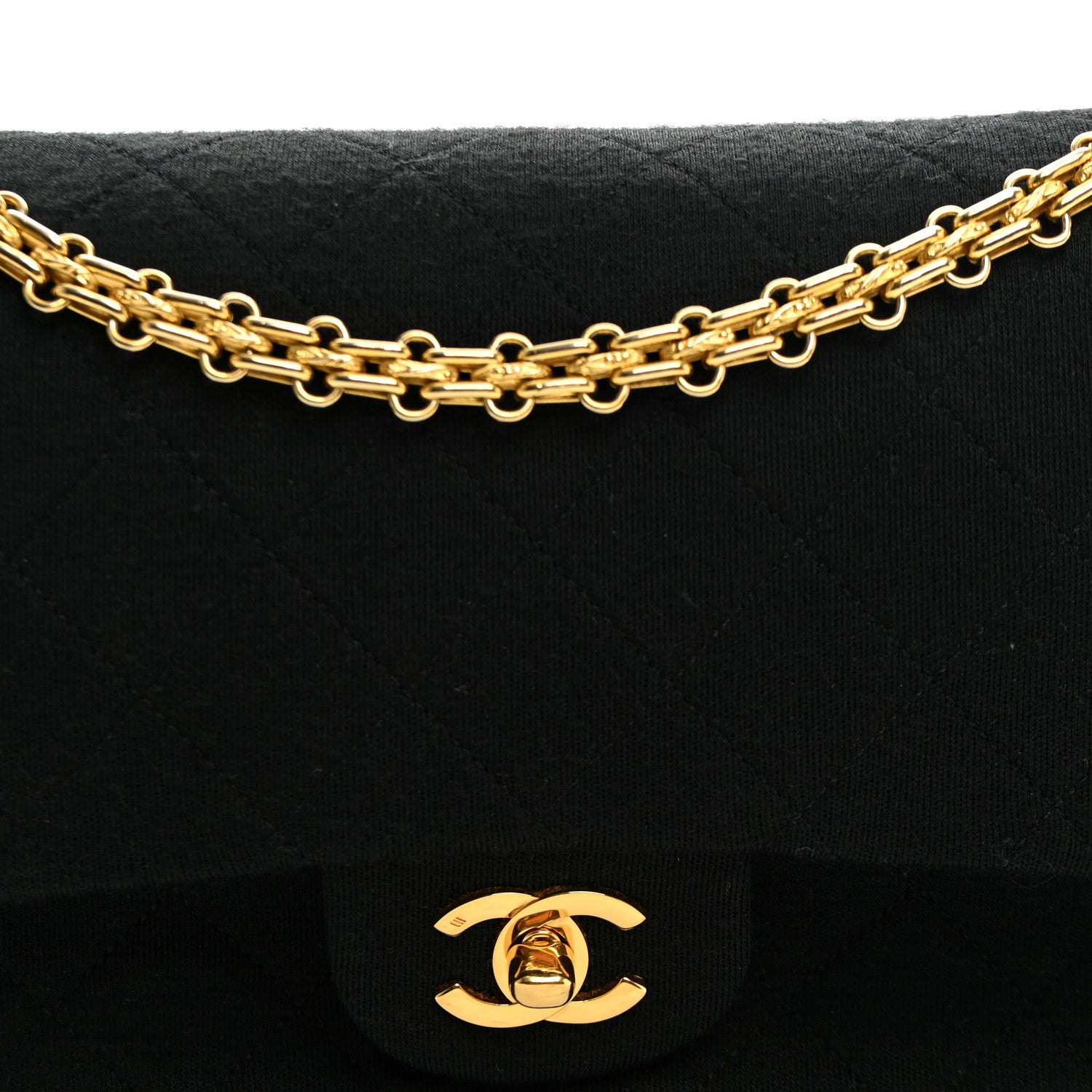 Chanel Jersey Quilted Medium Double Flap Black 8 of 10