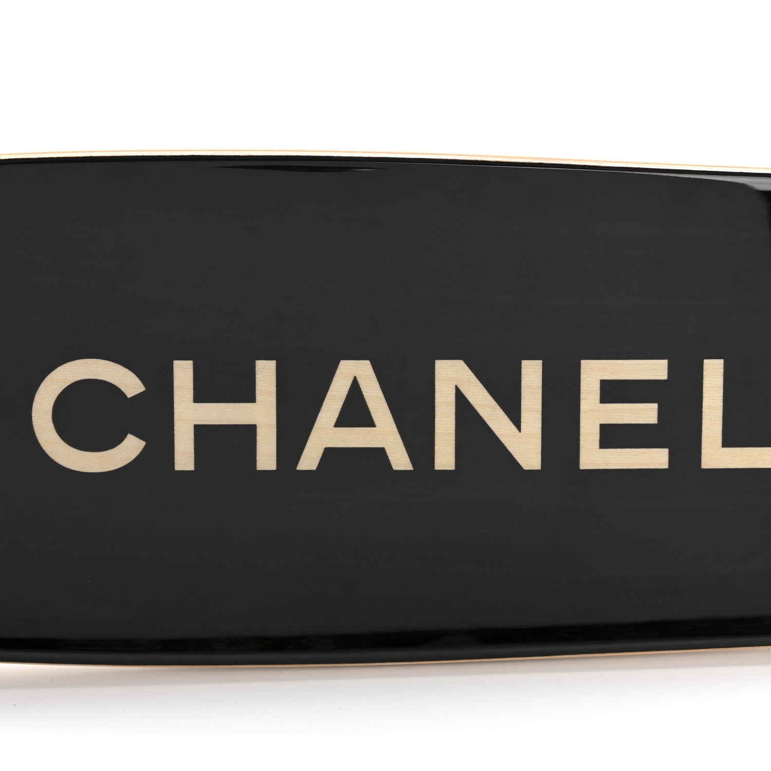 Chanel Lacquered Wood Logo Mini Cruiser Skateboard Black 3 of 6