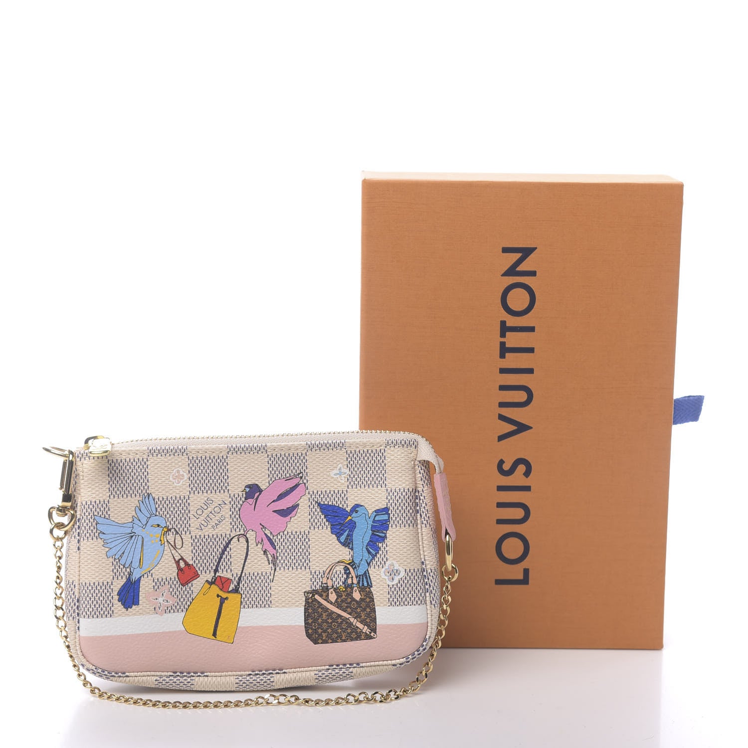 Louis Vuitton Damier Azur 2018 Christmas Animation Mini Pochette Accessories 8 of 8