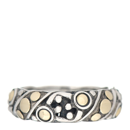 John Hardy Sterling Silver 18K Yellow Gold Jaisalmer Dot Band Ring 54 7 1 of 4