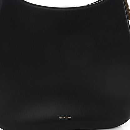 Salvatore Ferragamo Calfskin Medium Gancio Hobo Black 7 of 12