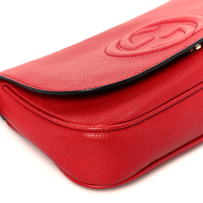Gucci Pebbled Calfskin Medium Soho Flap Crossbody Tabasco Red 10 of 11
