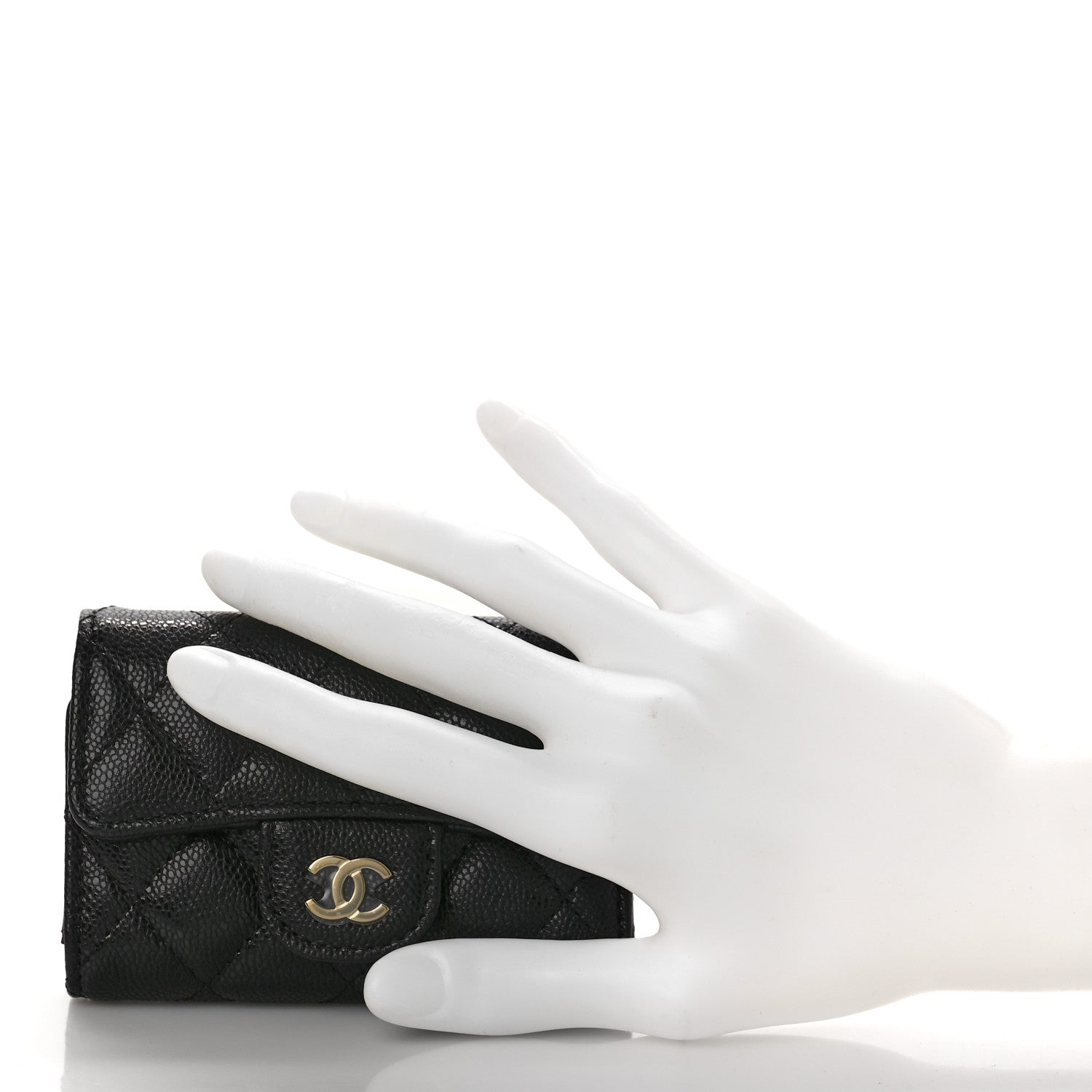 Chanel Caviar Quilted Classic 4 Key Holder Wallet Black 2 of 10
