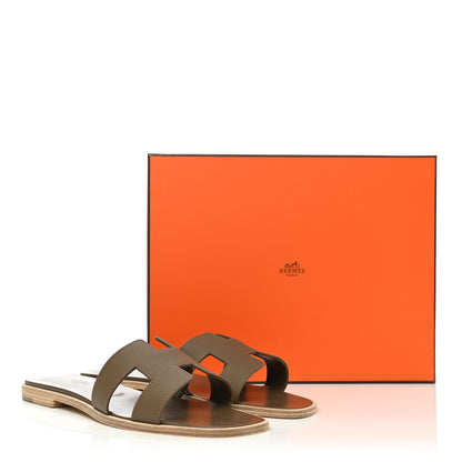 Hermes Epsom Oran Sandals 38 Etoupe 9 of 9