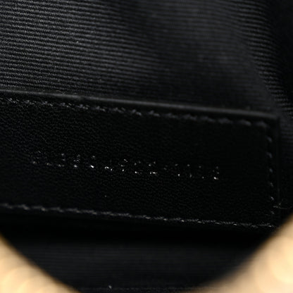 Saint Laurent Grain De Poudre Chevron Monogram Bill Pouch Black 7 of 9