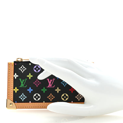Louis Vuitton Monogram Multicolor Key Pouch Black 2 of 6
