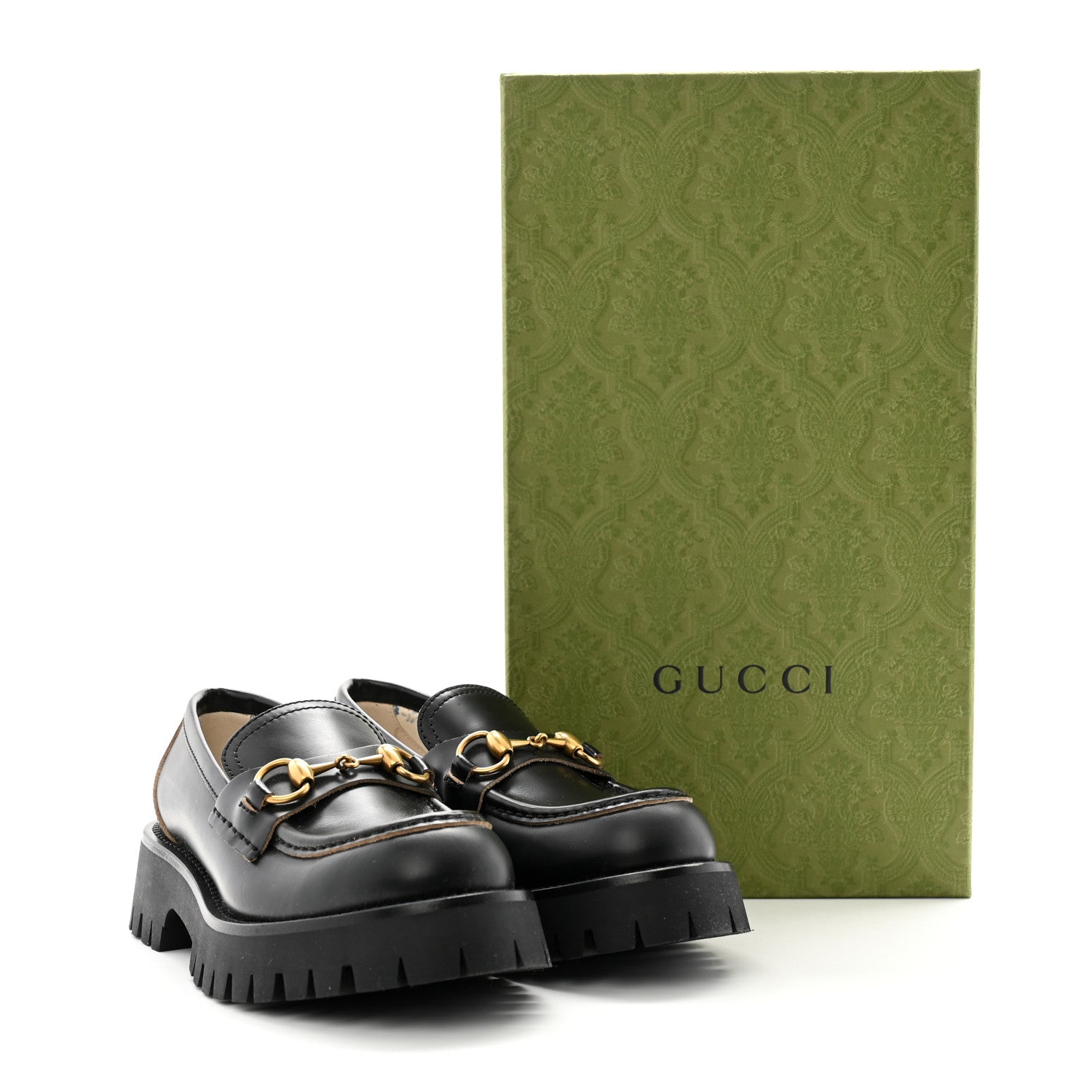 Gucci Cordovan Lux Womens Harald Horsebit 25mm Platform Loafers 35.5 Black 9 of 9