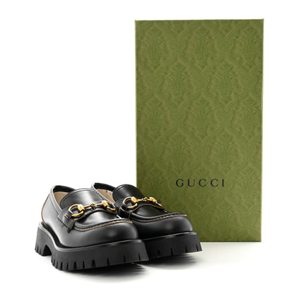 Gucci Cordovan Lux Womens Harald Horsebit 25mm Platform Loafers 35.5 Black 9 of 9
