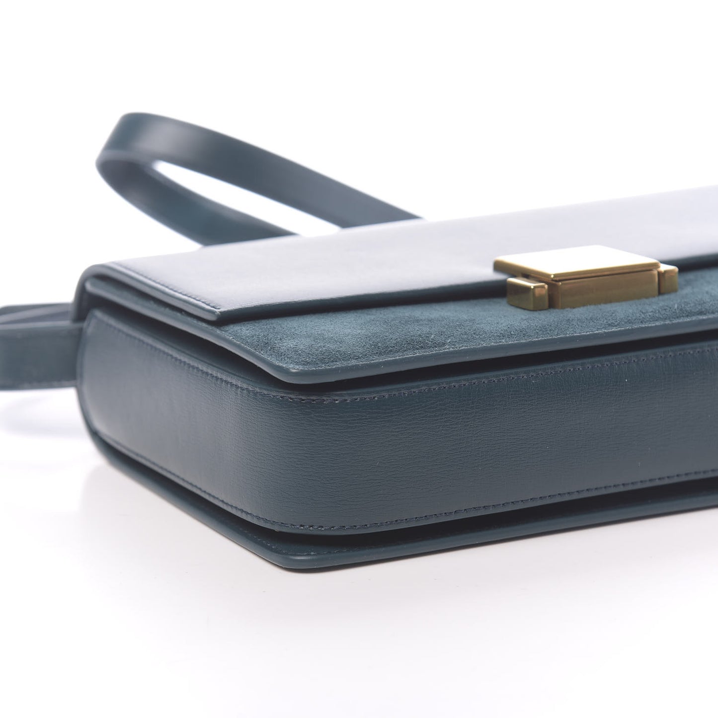 Smooth Calfskin Suede Medium Bellechasse Dark Turquoise