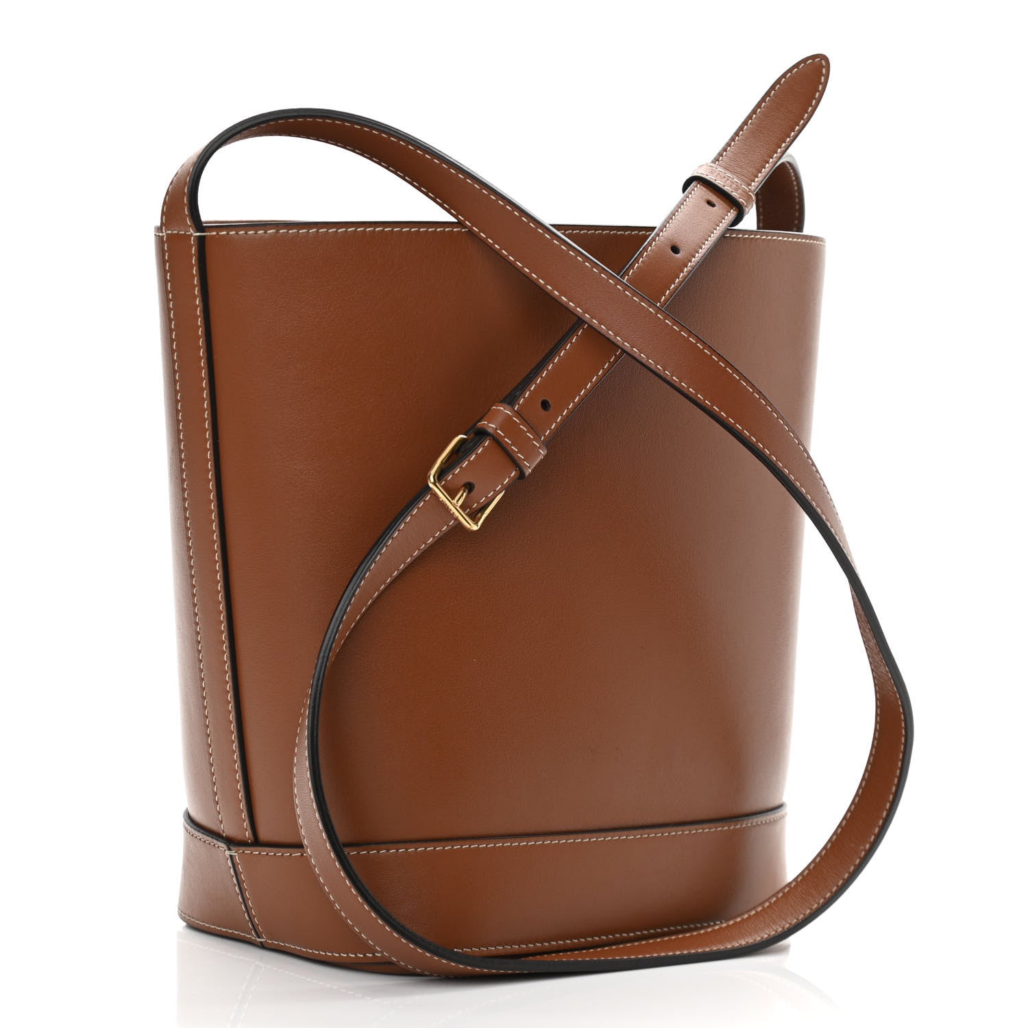 Celine Smooth Calfskin Small Cuir Triomphe Bucket Bag Tan 3 of 10