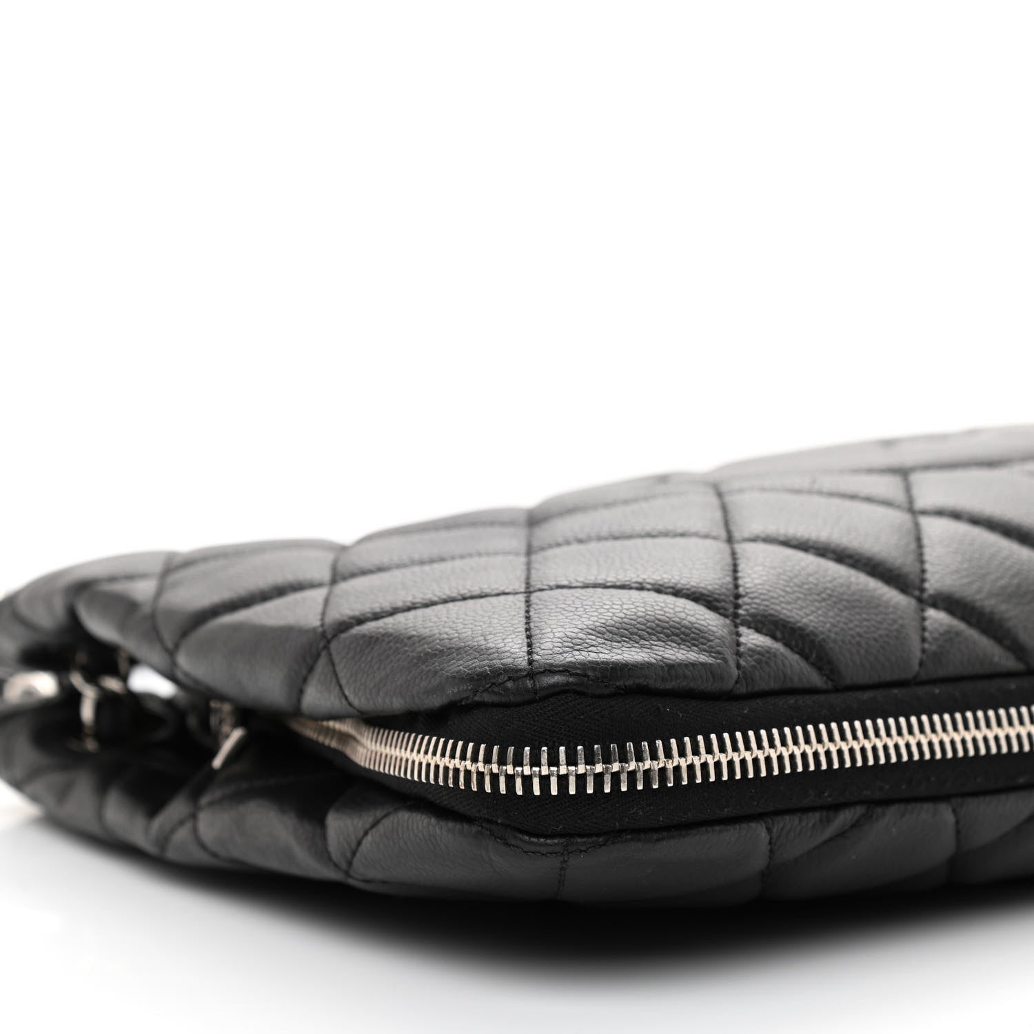 Chanel Caviar Quilted Expandable Zip Shoulder Bag Black 10 of 11