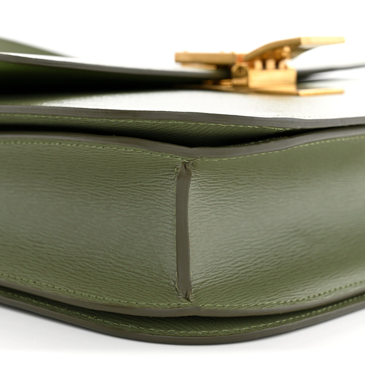 Liege Calfskin Medium Classic Box Flap Bag Light Khaki
