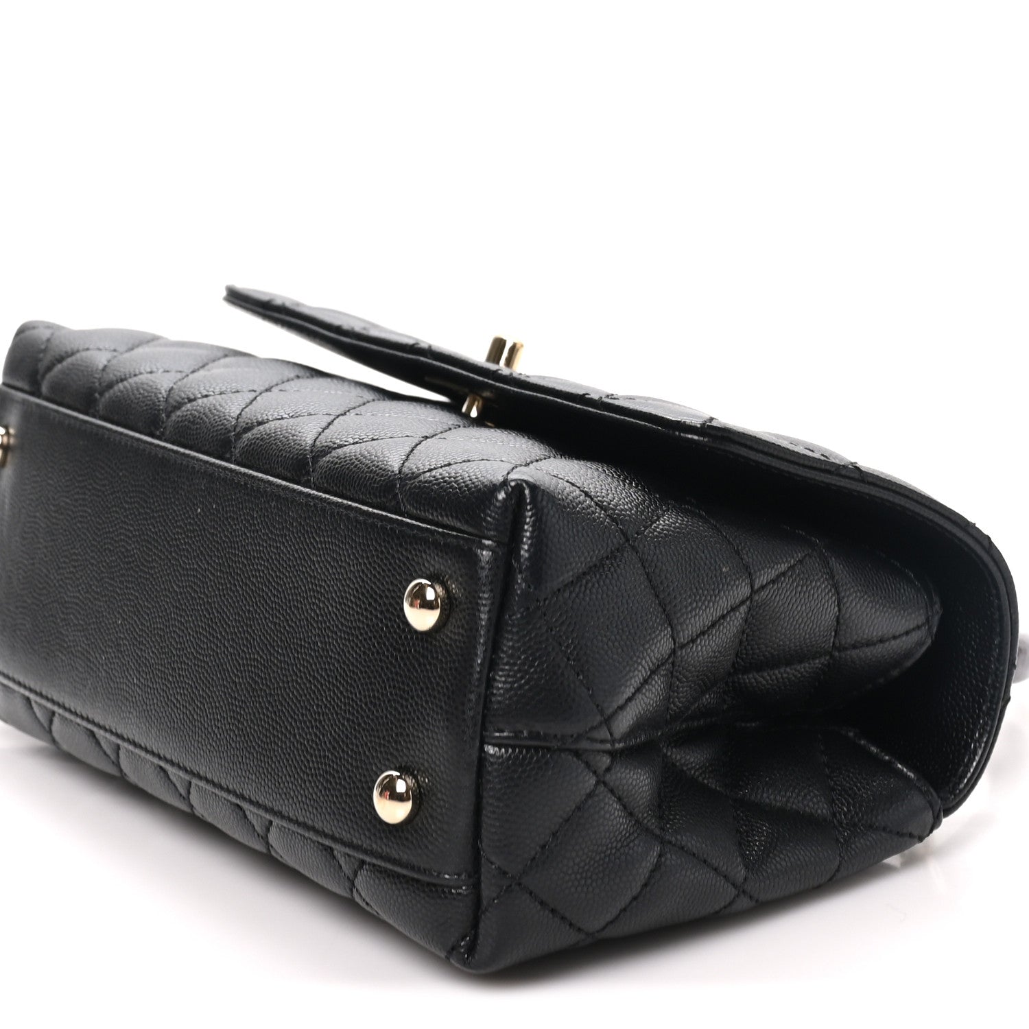 Chanel Caviar Quilted Lizard Embossed Mini Coco Handle Flap  Black 10 of 10