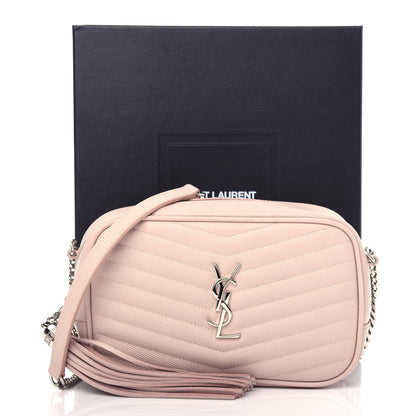 Saint Laurent Grain De Poudre Matelasse Monogram Mini Lou Camera Bag Marble Pink 11 of 11