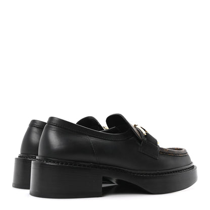 Louis Vuitton Monogram Calfskin Academy Loafers 38 Black 5 of 9