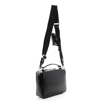 Prada Spazzolato Medium Brique Crossbody Bag Black 3 of 14