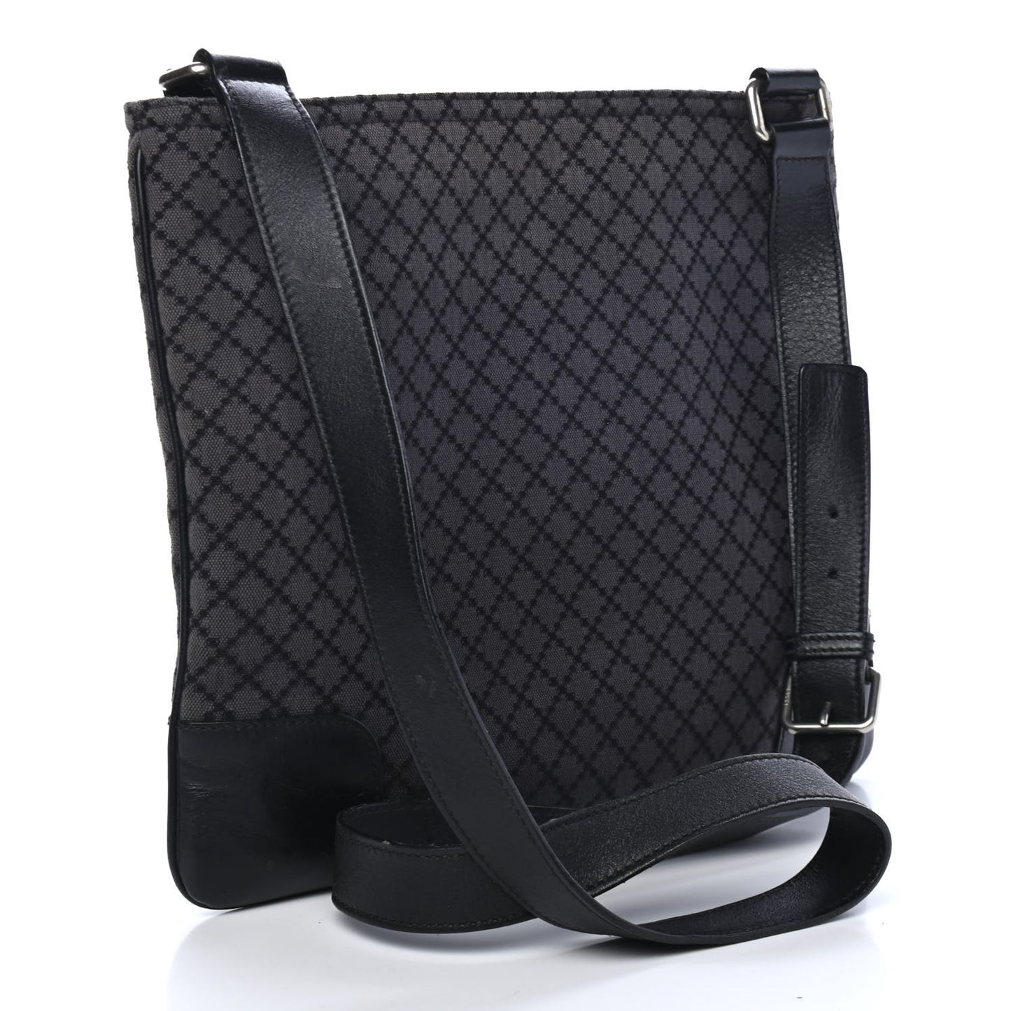 Diamante Flat Messenger Bag Black