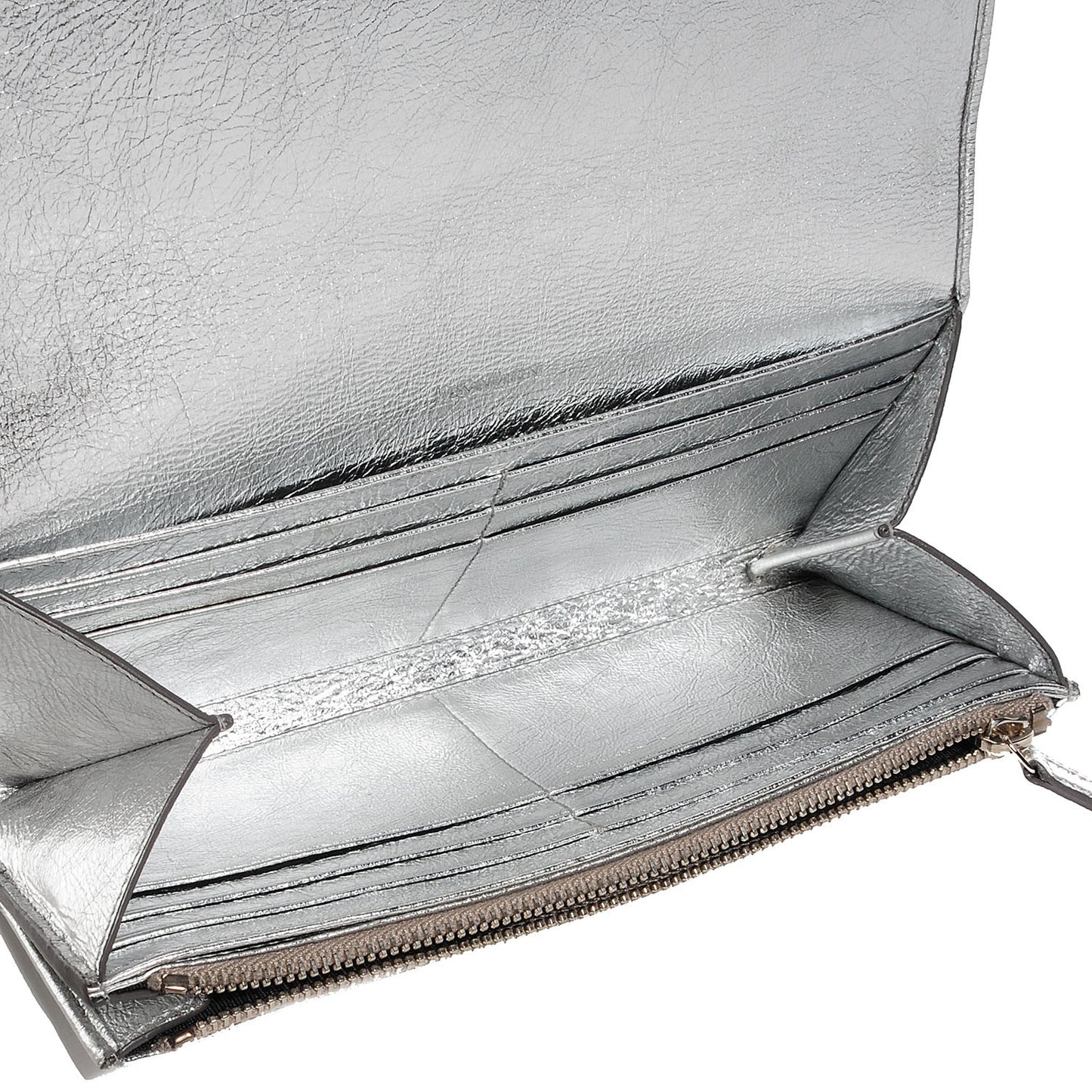Metallic Leather Belle De Jour Wallet Moon