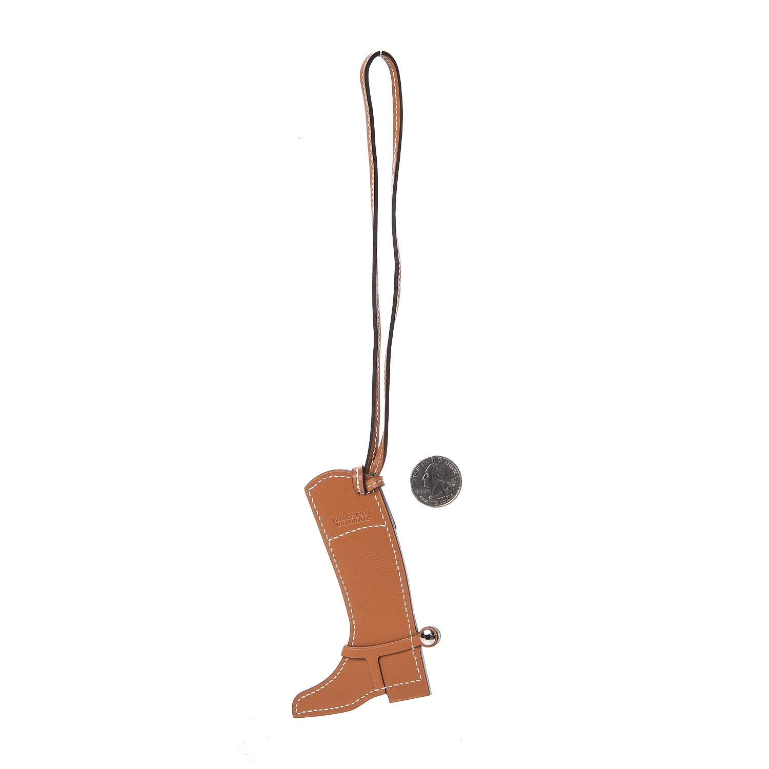 Hermes Butler Swift Paddock Botte Boot Bag Charm Natural Sable Craie 2 of 3
