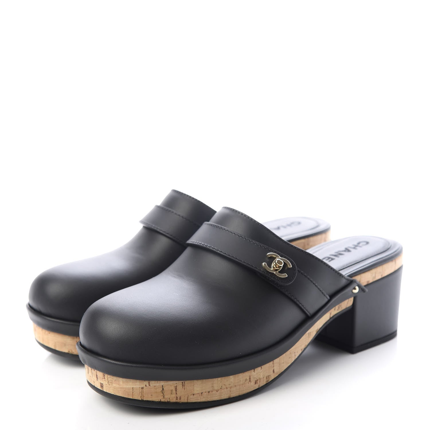 Chanel Calfskin CC Turn Lock Clogs 41 Black 3 of 10