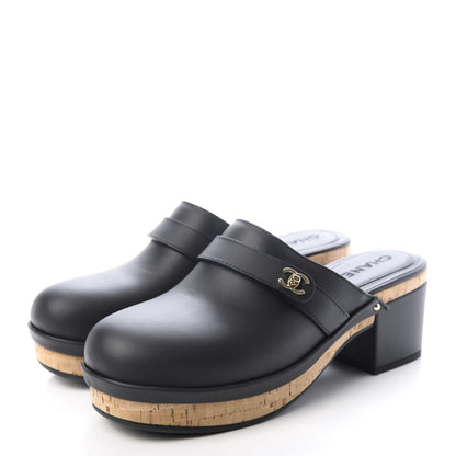 Chanel Calfskin CC Turn Lock Clogs 41 Black 3 of 10