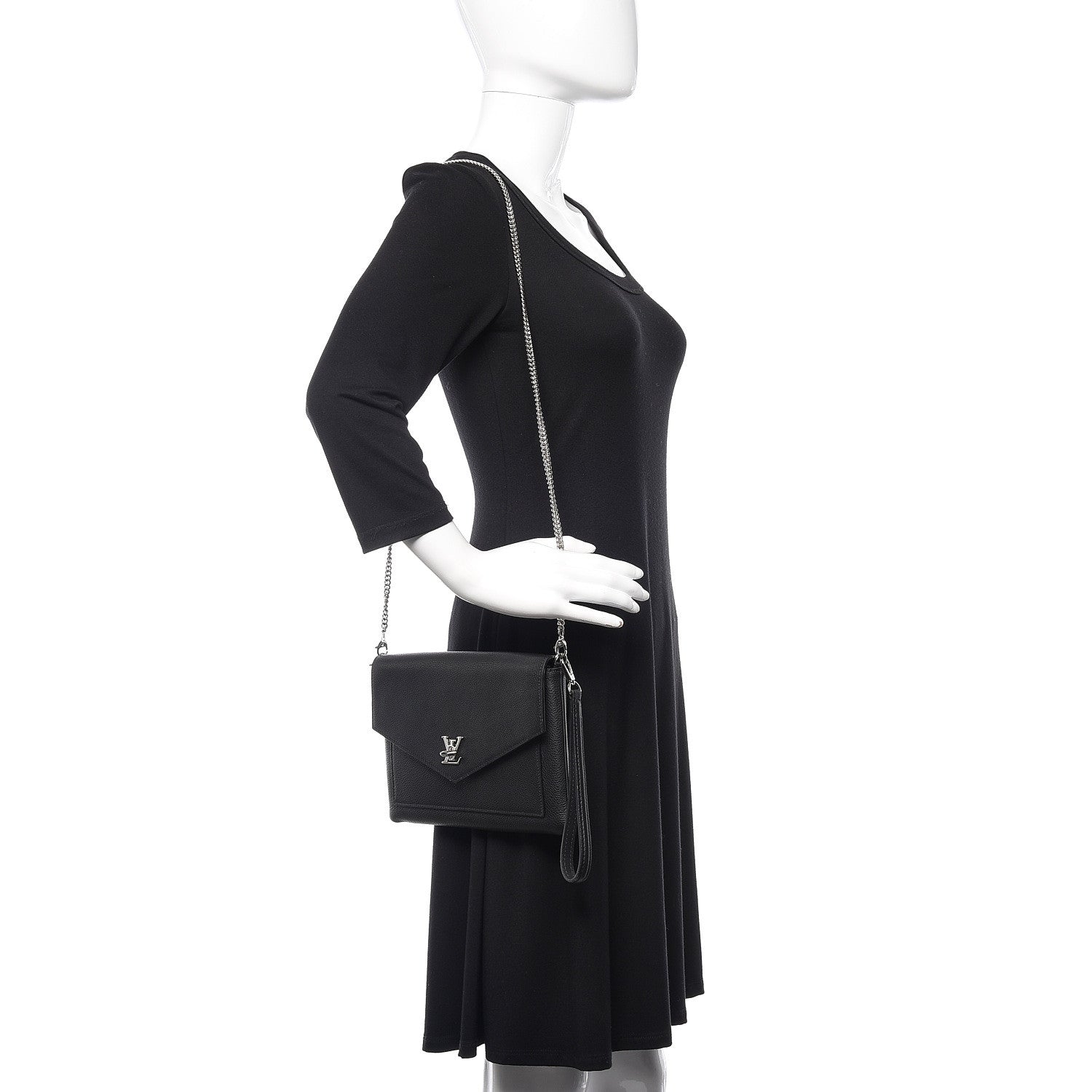 Louis Vuitton Soft Calfskin My Lockme Pochette Black 2 of 9