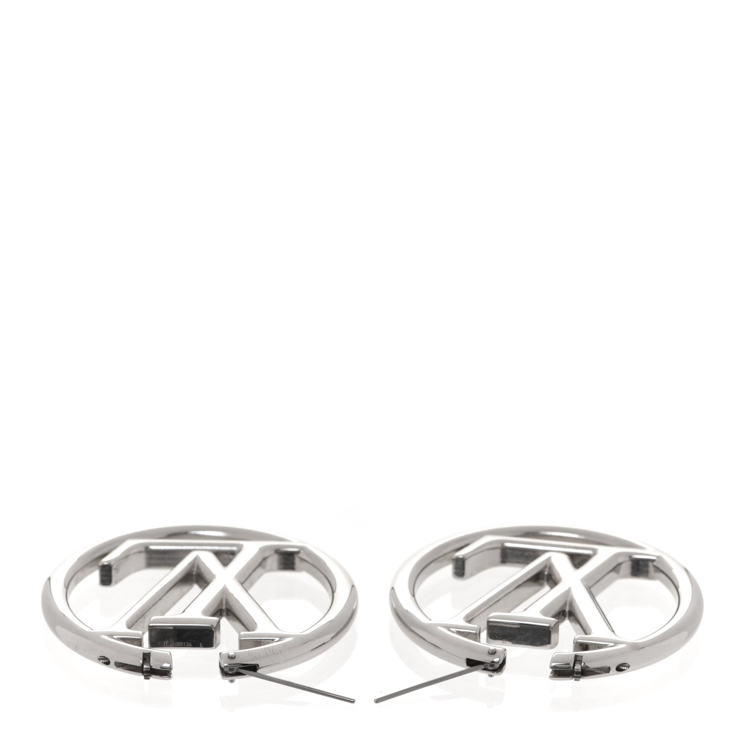 Louis Vuitton Palladium Louise Hoop Earrings Silver 3 of 4