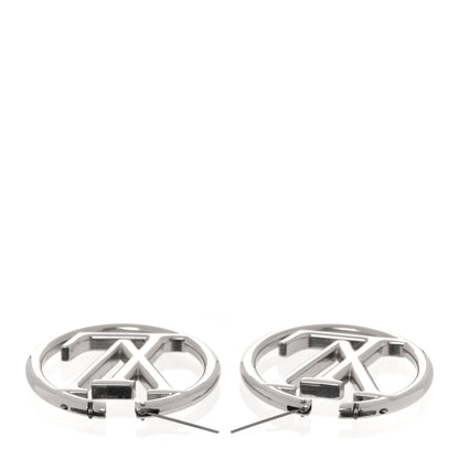Louis Vuitton Palladium Louise Hoop Earrings Silver 3 of 4