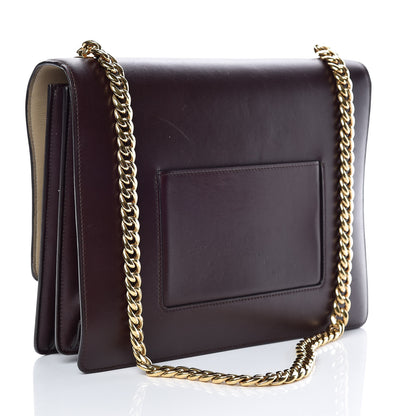 Celine Smooth Calfskin Large Case Chain Flap Burgundy 3 of 13