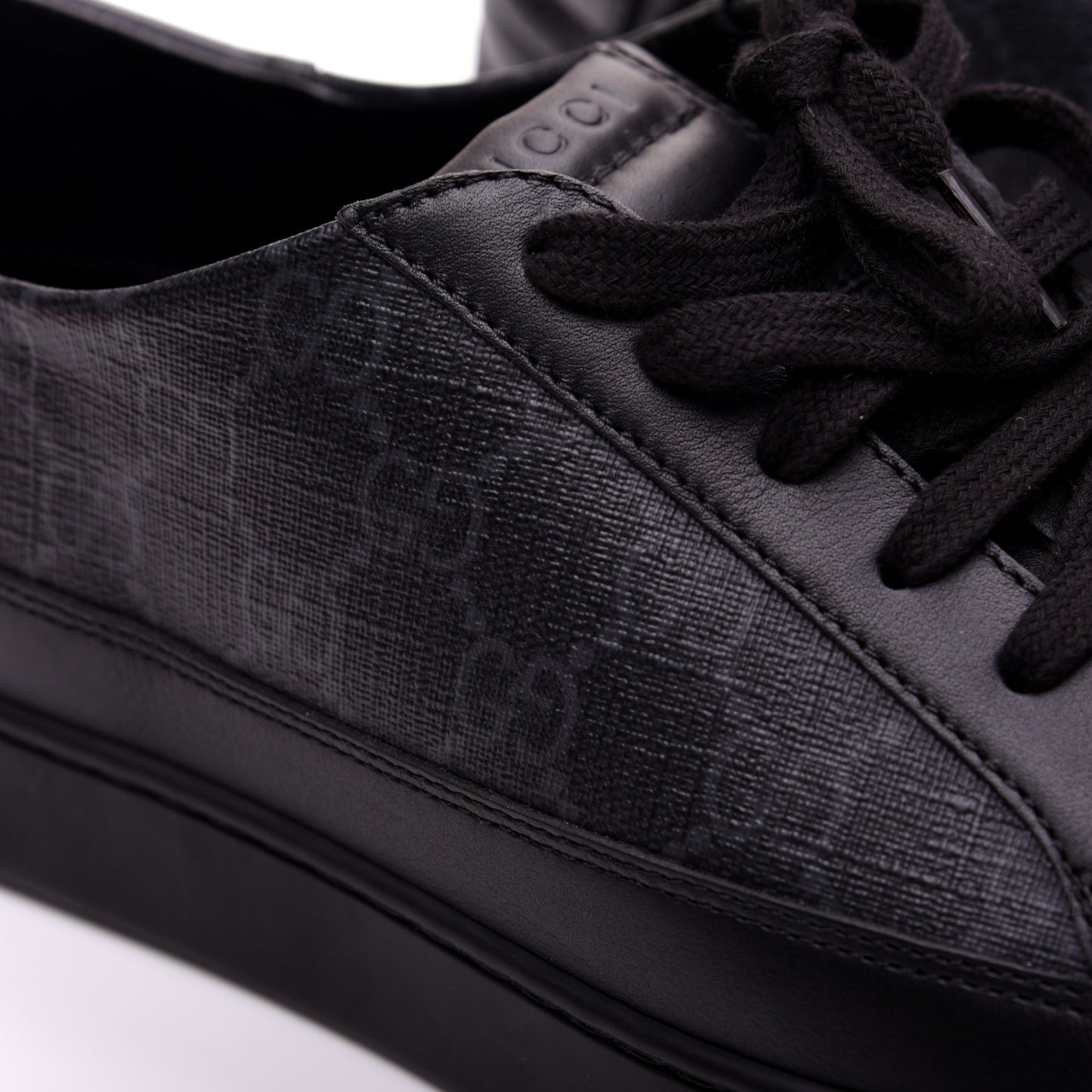GG Supreme Monogram Mens Low Top Sneakers 9.5 Black