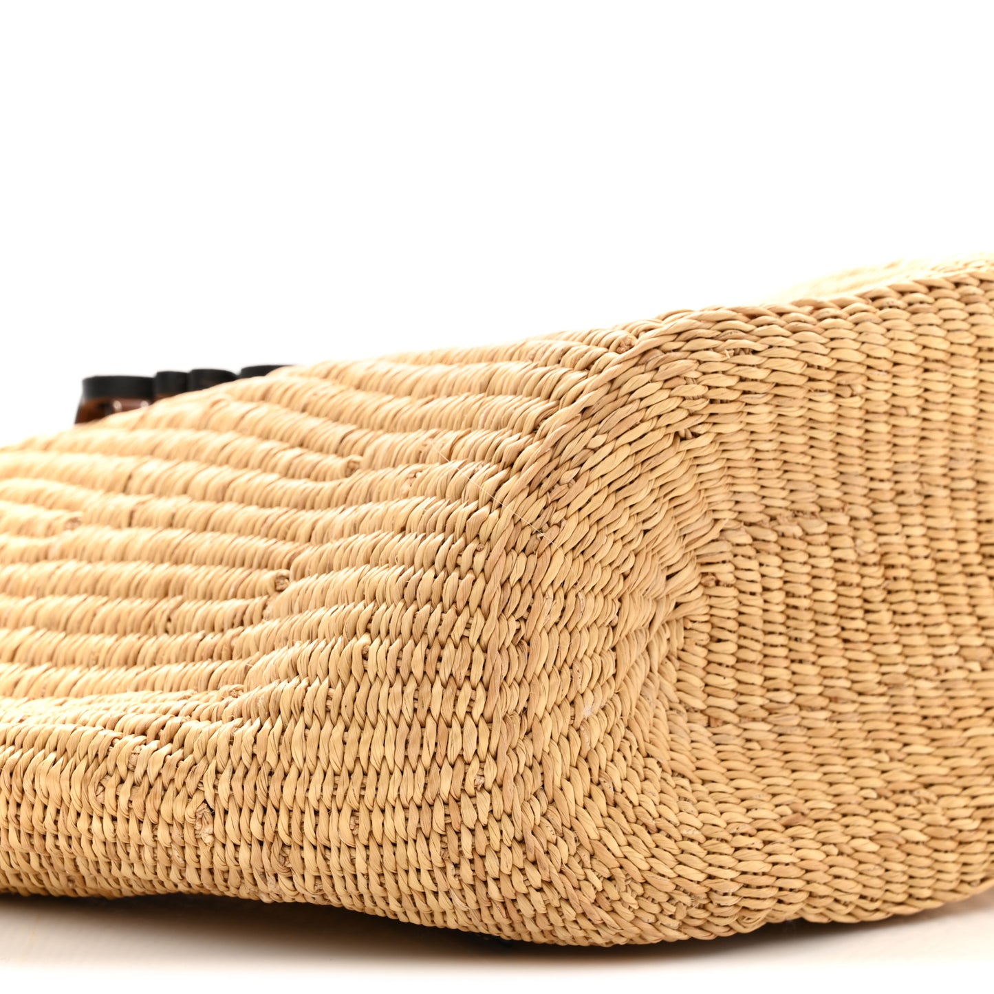 Calfskin Raffia Paulas Ibiza Small Basket Tote Bag Natural Pecan