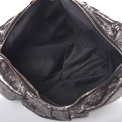 Miu Miu Metallic Soft Calfskin Oversized Clutch Silver 5 of 7