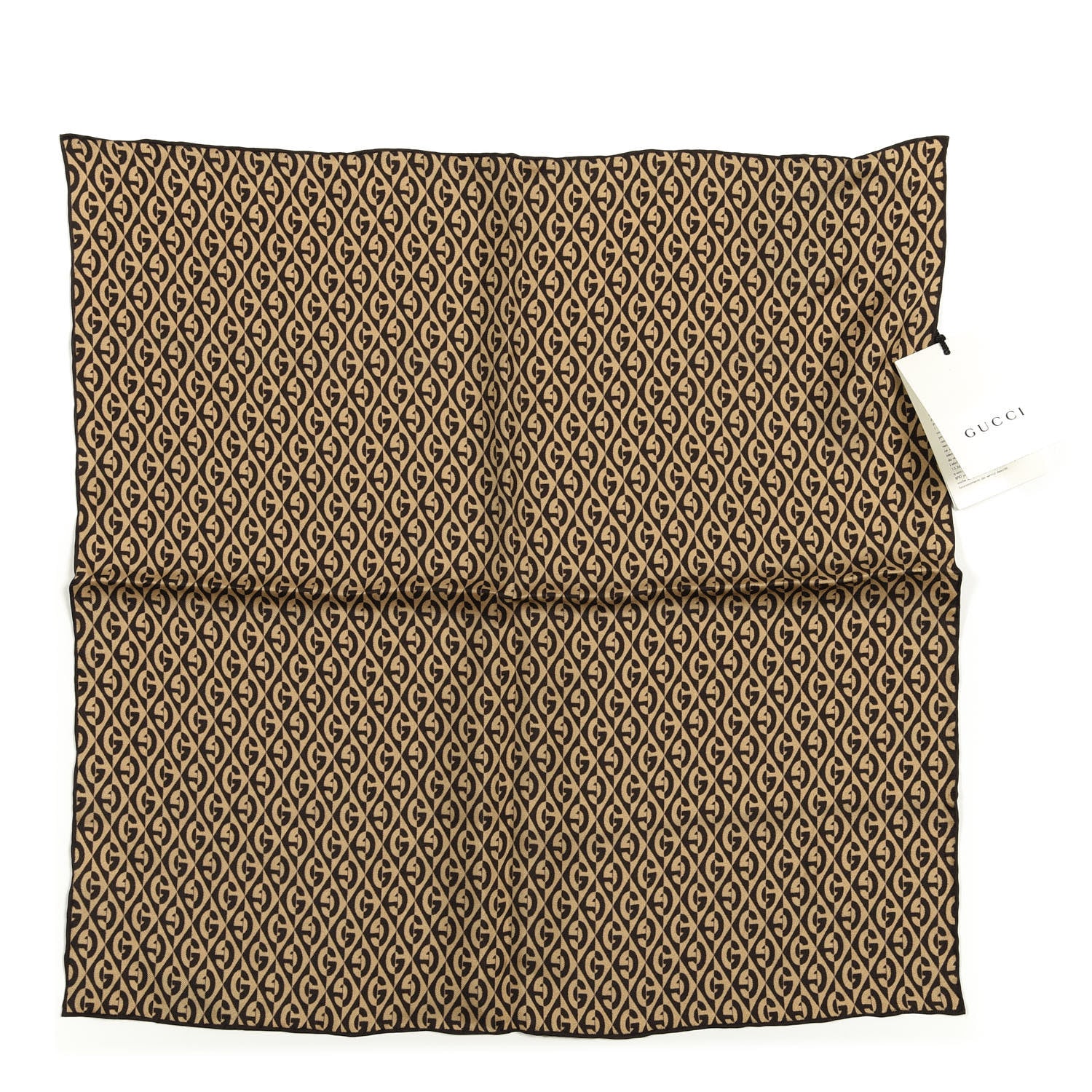 Gucci Silk G Rhombus Scarf Beige Brown 1 of 3