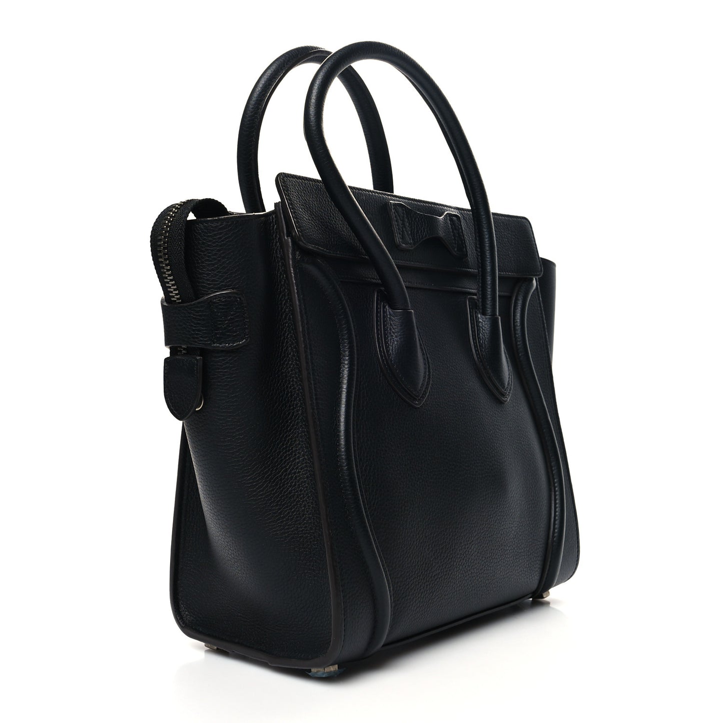 Drummed Calfskin Micro Luggage Black