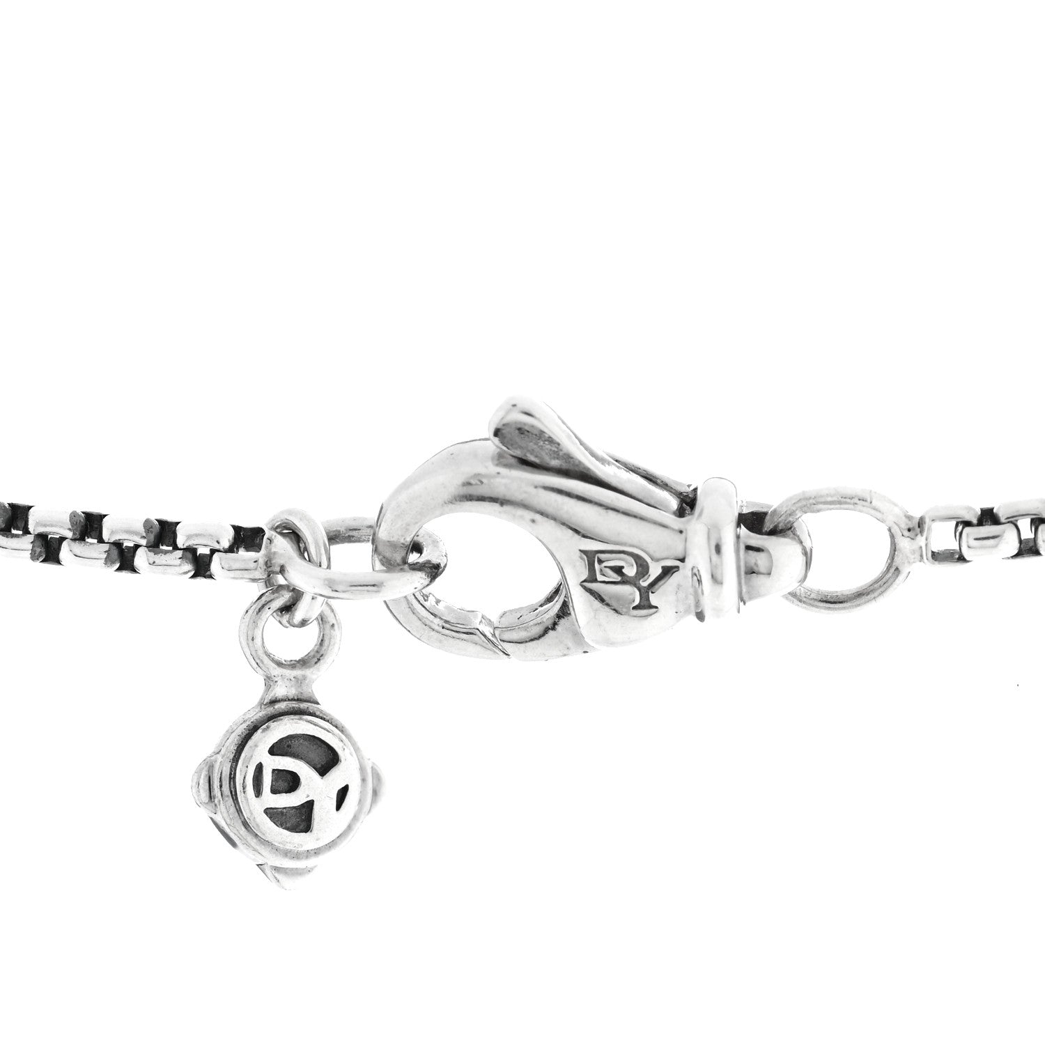 David Yurman Sterling Silver Diamond Prasiolite 16mm Petite Cable Wrap Pendant Necklace 5 of 5