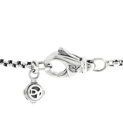 David Yurman Sterling Silver Diamond Prasiolite 16mm Petite Cable Wrap Pendant Necklace 5 of 5
