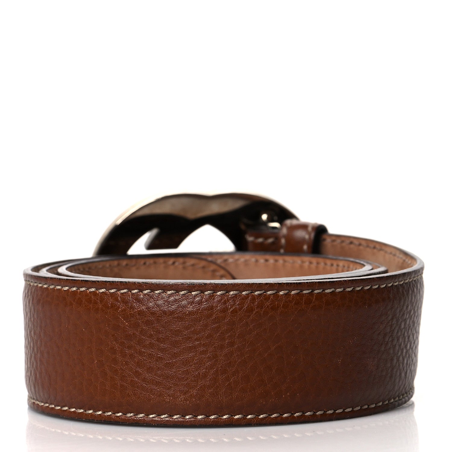 Gucci Calfskin Interlocking G Belt 85 34 Brown Turquoise 2 of 7