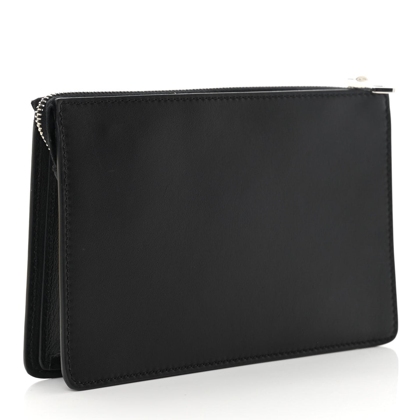 Calfskin Faces Slim Clutch Black Multicolor