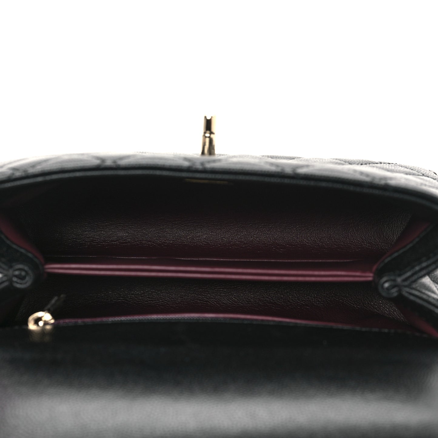 Caviar Quilted Mini Coco Handle Flap Black