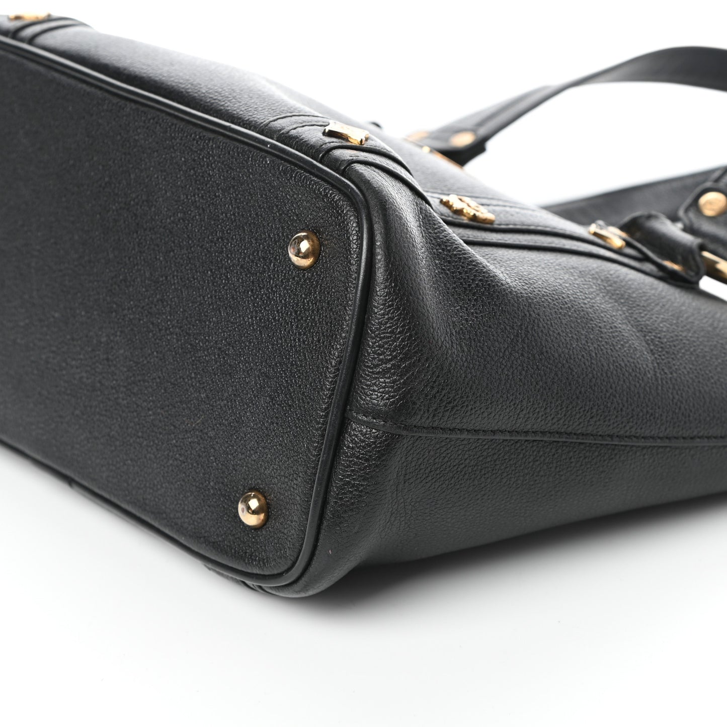 Grained Calfskin Mini Tote Black