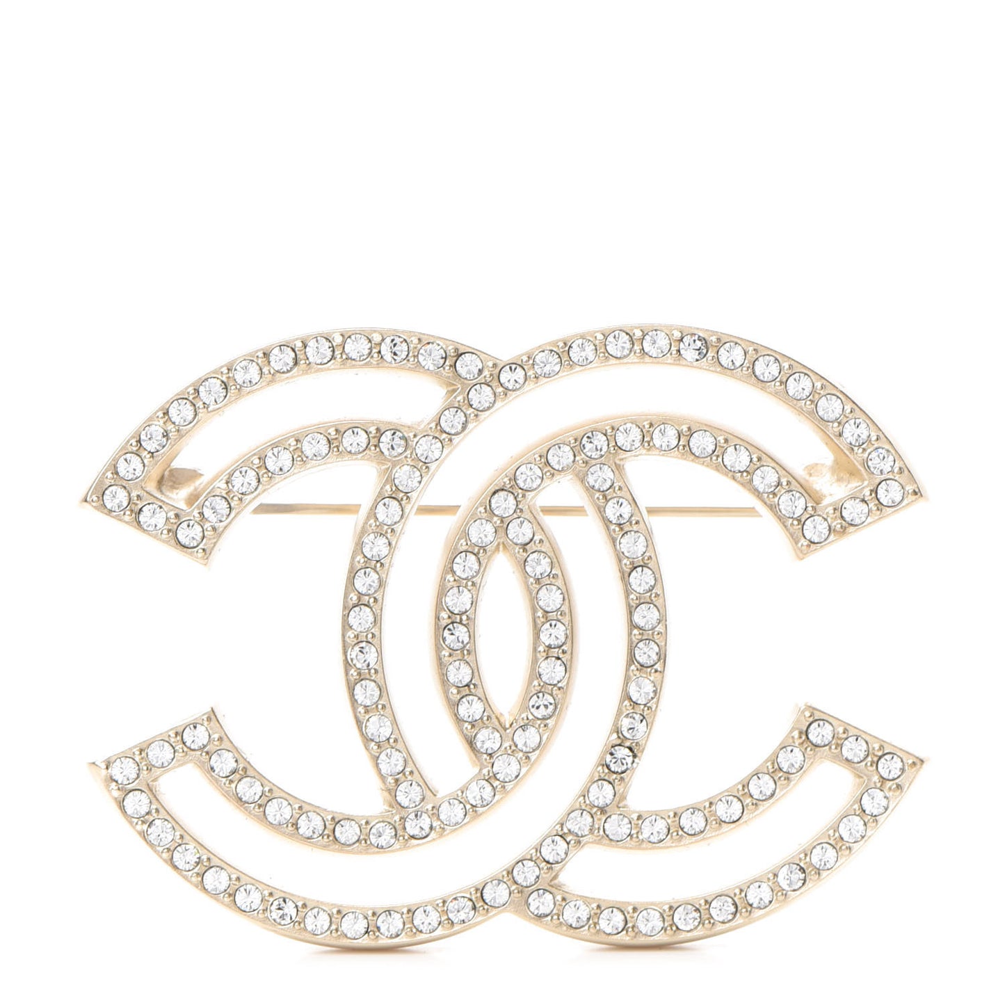 Crystal CC Brooch Light Gold