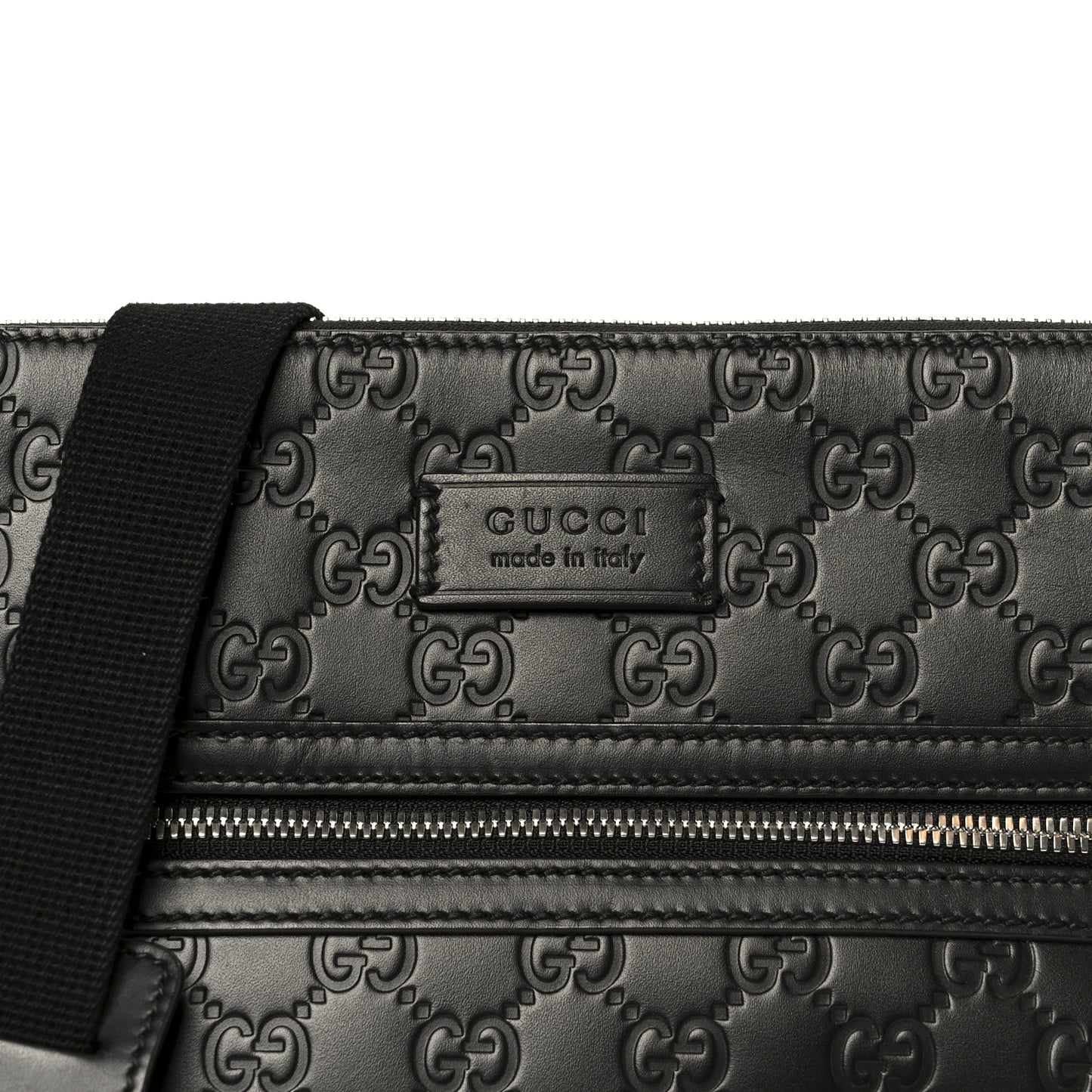 Guccissima Signature Medium Flat Messenger Bag Black
