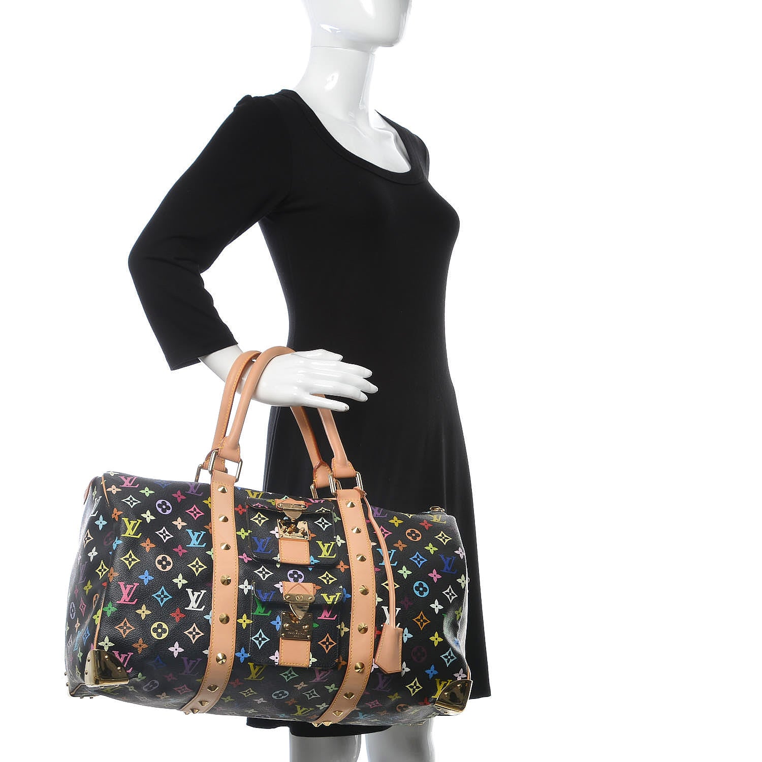 Louis Vuitton Monogram Multicolor Keepall 45 Black 2 of 6