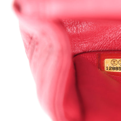 Chanel Washed Caviar Quilted Medium Double Flap Red 7 of 13